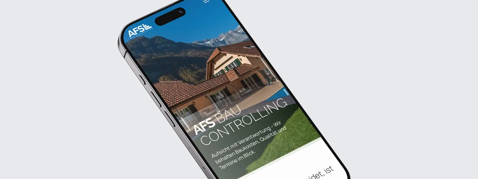 bau controlling webseite auf einem iphone gestaltet von maayo